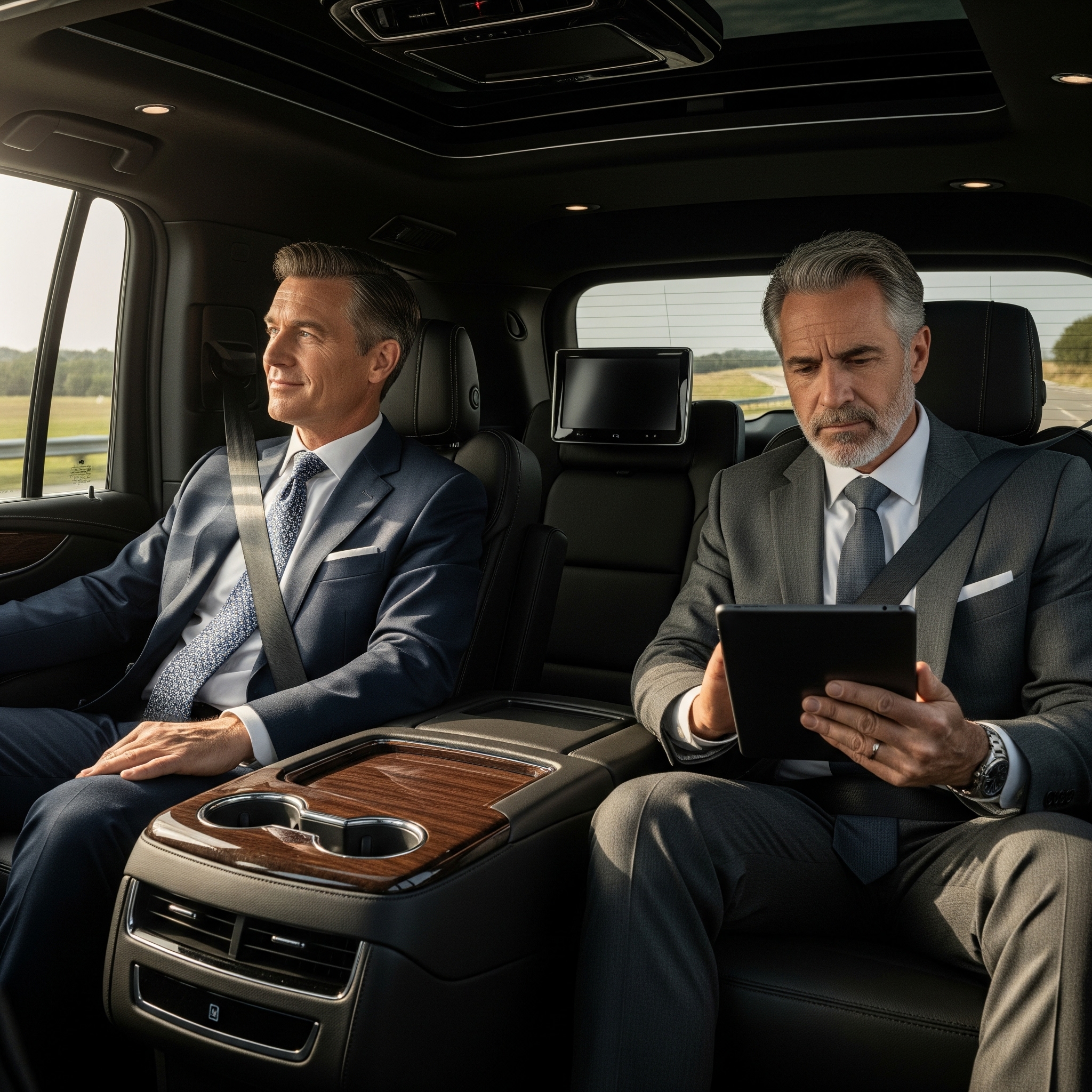 Corporate team in luxury Sprinter limo Cleveland