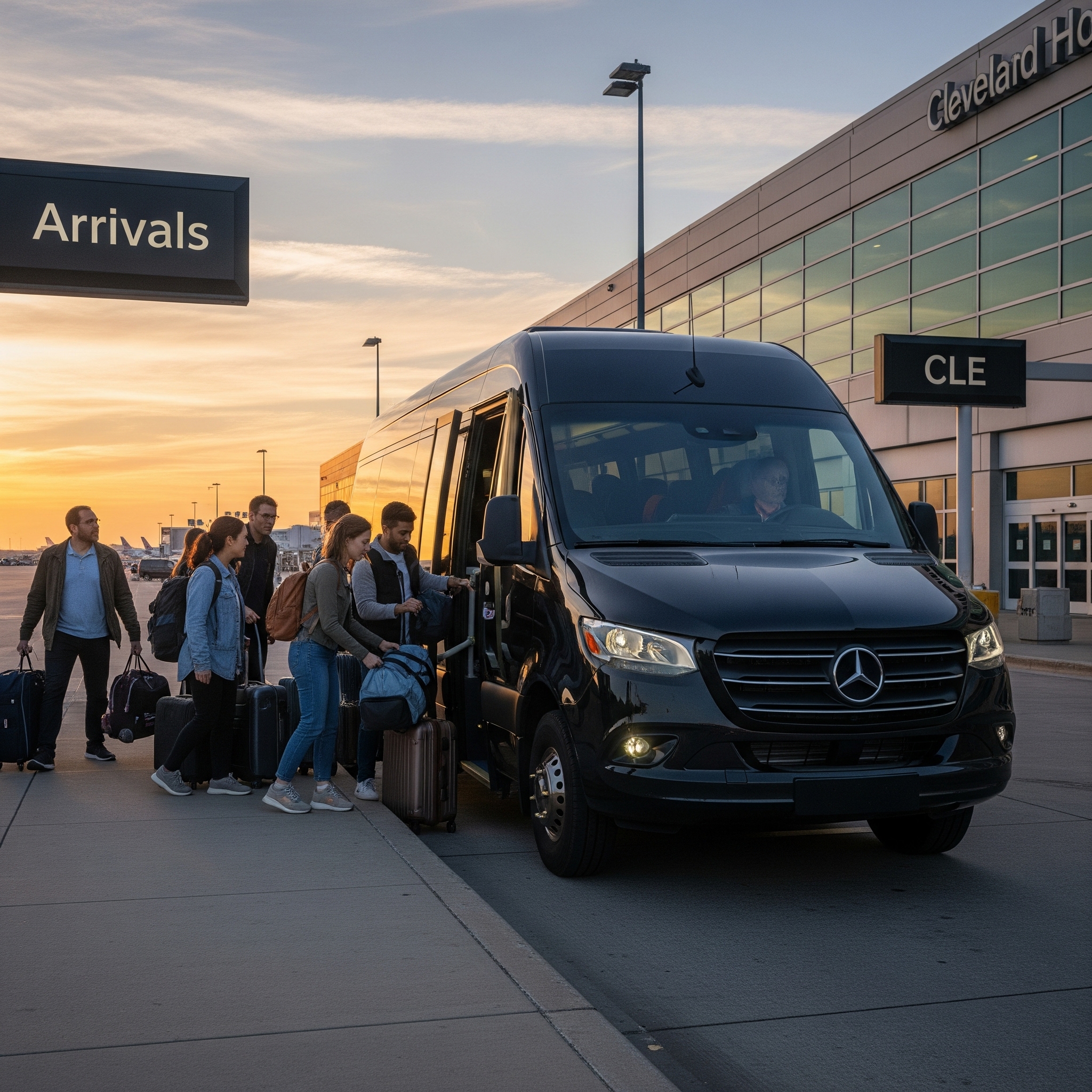 Sprinter shuttle van at Cleveland Hopkins Airport CLE